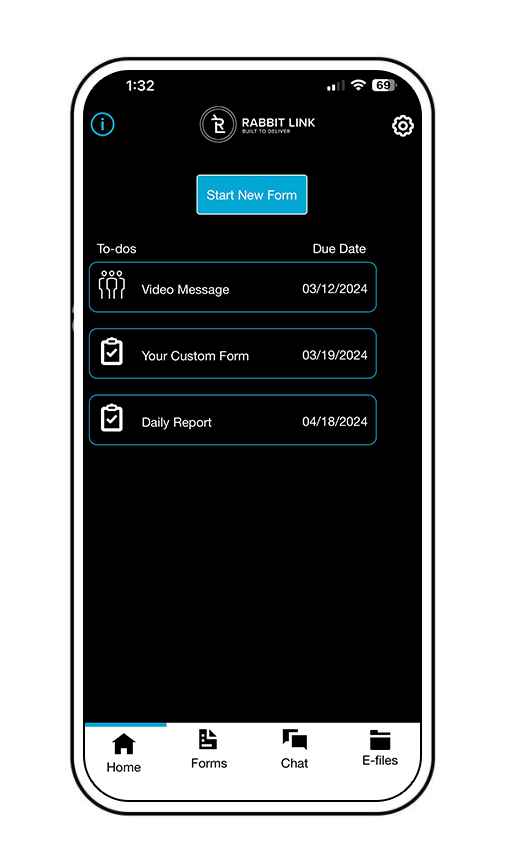 Rabbit Link mobile app | To Do List view